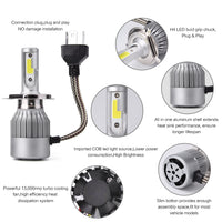 PLW 6C Auto LED Headlight System, H4 6000K IP68 Spec w/High Efficiency Heat Control