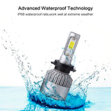 PLW S2 Auto Led Headlight lighting System, H7 6500K IP68 High Efficiency Heat Control