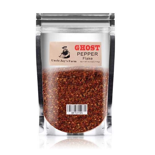 Uncle Jay's Farm Ghost Pepper, Bhut Jolokia, Whole Ghost Pepper Pods, Powder and Flakes