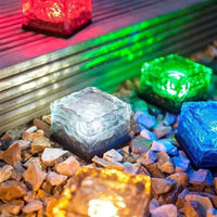 Solar Color Changing Ice Rocks LED Solar Garden Path Lights (4-PACK)