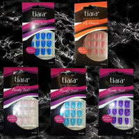 Tiara Style On Artificial Glue-On Punky Doll Sexy Nail Clear Bundle 5-Pack of 24 Nails