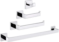 Bathroom Hardware Set 4 Pieces, Suyar SUS304 Stainless Steel Remodeled Bathroom Accessories, Include Robe Hook, Toilet Paper Holder, Towel Holder, Towel Bar