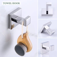 Bathroom Hardware Set 4 Pieces, Suyar SUS304 Stainless Steel Remodeled Bathroom Accessories, Include Robe Hook, Toilet Paper Holder, Towel Holder, Towel Bar