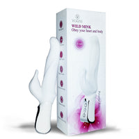 Wild Mink 7 Function G-Spot,  Vagina and Clitoris Vibrator with Rotating Shaft - Snow White