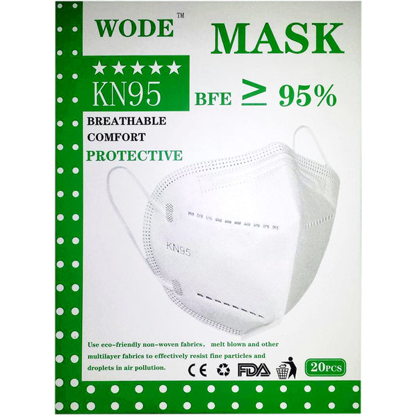 WODE KN95 Particulate Respirator GB2626-2006 KN95 Standard Size Face Mask  (20-Pack Box)