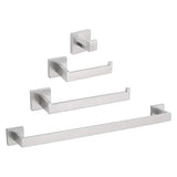 Bathroom Hardware Set 4 Pieces, Suyar SUS304 Stainless Steel Remodeled Bathroom Accessories, Include Robe Hook, Toilet Paper Holder, Towel Holder, Towel Bar