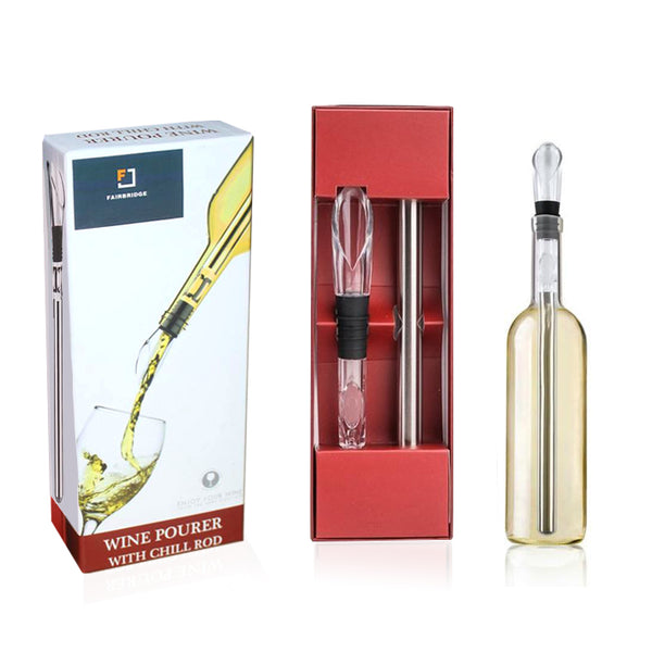 Fairbridge Wine Chiller Rod 3-in-1 18/8 Stainless Steel Wine Cooler Aerator and Pourer Decanter