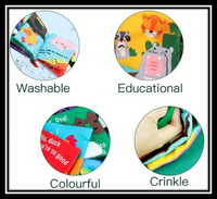 GROWRIGHT FARM TAILS-Soft Baby Cloth Books, Touch and Feel Crinkle Books, for Babies, Infants & Toddler Early Development, TOY BABY- BRAND NEW