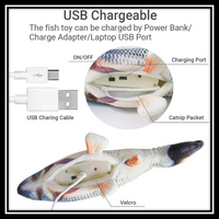 Pet Essentials Electric Moving Fish Cat Toy, Realistic Plush Simulation Electric Flooping Fish Cat Toy Toys for Cat- BRAND NEW
