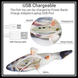 Pet Essentials Electric Moving Fish Cat Toy, Realistic Plush Simulation Electric Flooping Fish Cat Toy Toys for Cat- BRAND NEW