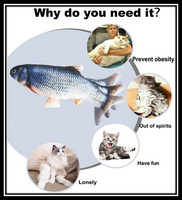 Pet Essentials Electric Moving Fish Cat Toy, Realistic Plush Simulation Electric Flooping Fish Cat Toy Toys for Cat- BRAND NEW