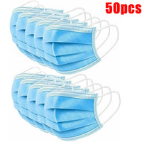 Disposable 3-Ply Face Mask Filters Breathable Disposable Masks 50 Pack Box