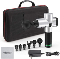 Massage Gun Percussion Massager Deep Tissue Muscle + 6 Heads & Carrying Case
