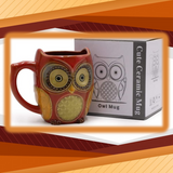 MWGEAR 3D Coffee Mug Funny Cute Owl Ceramic Cup Coffee Mug with spoon Tea Mugs