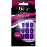 Tiara Style On Artificial Glue-On Punky Doll Sexy Nails 24-Pack