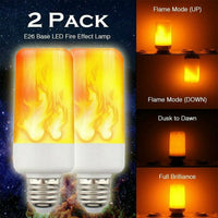 2 Pack LED Flame Effect Simulated Flicker Nature Fire Bulbs Light Decor E27 Lamp- BRAND NEW