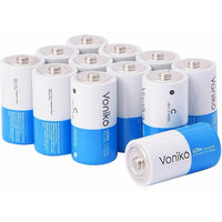 VONIKO Ultra Alkaline Batteries Size D 8-Pack 10 Year Shelf, Leakproof