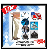 Trust Cane Triple Head Pivot LED Fold Adjustable Walking Magic Trust Cane NEW