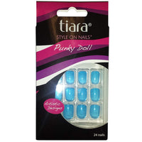 Tiara Style On Artificial Glue-On Punky Doll Sexy Nail Clear Bundle 5-Pack of 24 Nails