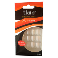 Tiara Style On Artificial Glue-On Punky Doll Sexy Nail French Bundle 5-Pack of 24 Nails