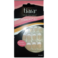 Tiara Style On Artificial Glue-On Punky Doll Sexy Nail French Bundle 5-Pack of 24 Nails